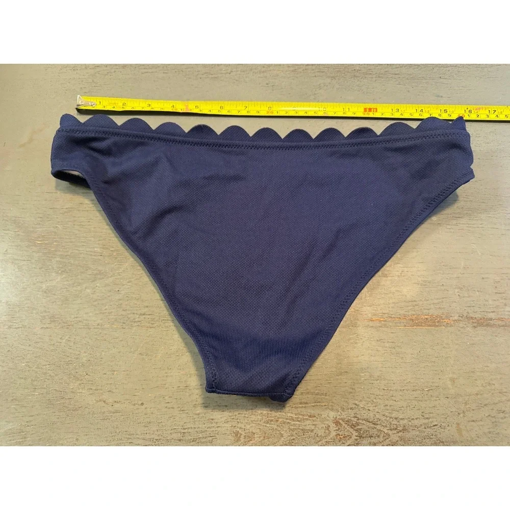 Cupshe Navy Blue Scalloped Textured Bikini Bottom Swim Large